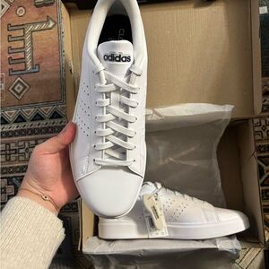 Adidas Men's White Leather Sneakers